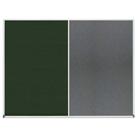 United Visual Products Triple Door Radius Corkboard, 72"x36", Bla, UV7005RC-BLACK-BLSPRU UV7005RC-BLACK-BLSPRU
